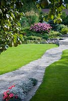 Granite path under Pyrus - Pear tree