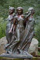 Daughters of Odessa, a bronze statue, in the Arboretum, Highgrove Garden, 2007. 