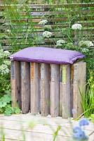 Stool made from old scaffolding planks
