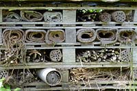 Large bug hotel made from old pallets and other recycled items