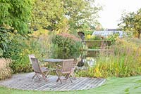 Seating area on circular deck
