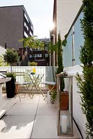 Small London garden with table and chairs
