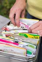 Using left over seed packets to plan for next years planting scheme