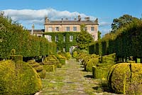 Thyme Walk and Highgrove House, September 2012. The house was built between 1796 and 1978 in a Georgian neo classical style.