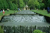 The cascade - Chatsworth Garden, Bakewll, Derbyshire, UK. Historic Garden Grade I. London and Wise and Lancelot 'Capability' Brown and Paxon all involved in the current features.