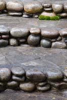 Detail of pebble edging on steps - An Alcove - Tokonoma Garden