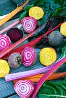 Beta vulgaris - swiss chard and beetroot sliced