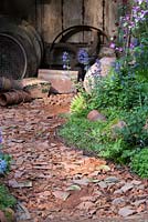 Path made with old broken terracotta pieces -  The Potter's Garden