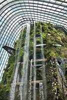 The waterfall in the Cloud Forest, Gardens by the Bay, Singapore