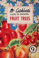 Close up of Mr. Cuthbert's guide to growing fruit trees. Antique illustrated booklet.