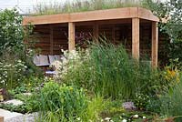 Silent Spring - A Wildlife Garden, BBC Gardener's World Live 2014, depicting an interface between wildlife and humans and tacking current issues of sustainability, biodiversity and water capture 