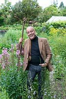 Bob Flowerdew in the organic garden he calls his 'laboratory' because of the large number of plant trials he has carried out there during the last 30 years