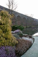 Kilver Court Garden with viaduct in the background