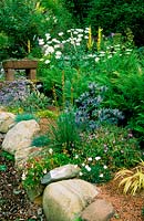 Abriachan. Loch Ness. Invernesshire, Scotland. The garden is situated on a hillside overlooking loch ness - with planting chosen to integrate with the surrounding environment
