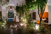 Courtyard garden at Riad l'Orangeraie, marrakech, Morocco