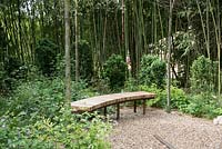 Bench - Nous irons tous au jardin, We will all go to the garden, Designers: Laurent Dabomprez and Gaelle Van Damme, Festival International des Jardins 2016, Domaine de Chaumont sur Loire, France