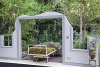 The Garden Bed - a partnership with Asda. The RHS Chelsea Flower Show 2016. Designer: Stephen Welch CMLI and Alison Doxey MPFD