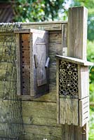Home made bug-houses for solitary bees and other insects.