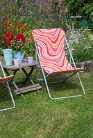 Refurbished deck chairs featuring a funky design