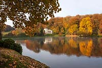 Stourhead Gardens - Autumn trees and lake - Wiltshire, UK