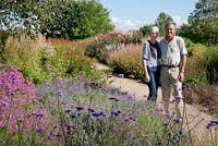 Owners of Pensthorpe Bill and Deb Jordan of Jordan's Cereals in the newly redesigned Millennium Garden