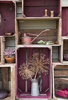 Vintage wooden crate storage