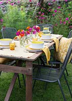 Outdoor table prepared for a Summer party