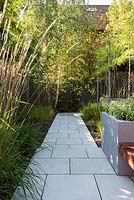Shaded path with Beola Bianca Porcelain Paving
