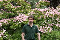 Edward Round, a member of the Newby Hall gardening team, who cares for the Cornus collection.