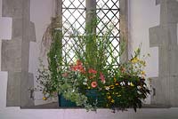 St Nicholas's Church Durweston - planters for a wedding
