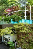 Senri-Sentei - Garage Garden at the RHS Chelsea Flower Show 2016. Designer Kazuyuki Ishihara. Mandatory credit: © Rob Whitworth