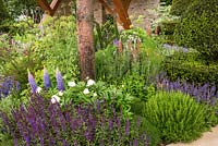 The Morgan Stanley Garden at the RHS Chelsea Flower Show 2017. Sponsor: Morgan Stanley. Designer: Chris Beardshaw. Awarded a Silver Gilt Medal. The M