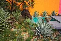 The Inland Homes: Beneath a Mexican Sky garden at the RHS Chelsea Flower Show 2017. Sponsor: Inland Homes plc. Designer: Monoj Malde. Awarded a Silver