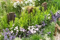 The Southend Council 'By The Sea' garden. RHS Hampton Court Flower Show 2017. Designer James Callicott. Sponsor Southend Borough Council. Silver Gilt.