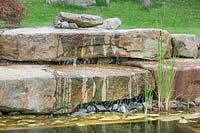 Waterfall made of natural stone