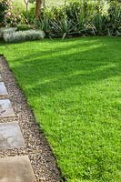Walking path with lawn