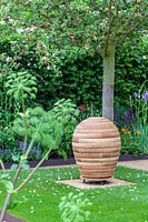 Chelsea Flower Show, 2013. The Homebase Garden, wooden 'beehive'