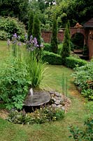 Alan Titchmarsh's garden Hampshire Mill stone water feature