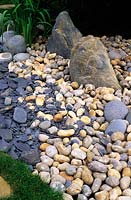 Hampton Court FS 1994 pebbles and stones in Japanese garden