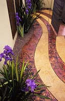 Chelsea FS 2004 Design Hannah Genders mixed materials path wood and copper variegated Iris