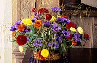 Parham Sussex cut flower floral arrangement by Joe Reardon Smith stocks anemonies ranunculus sweet rocket stipa May