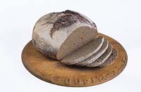 sliced loaf of rye bread