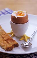 Clarence Court free range organic egg Old Cotswold Legbar boiled egg and toast