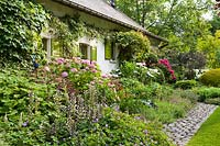 Herbaceous border and house