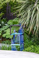 VTB Capital Garden - Spirit of Cornwall - Blue transparent sculpture - Sponsor: VTB Capital - RHS Chelsea Flower Show, 2018