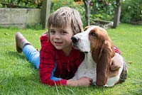 Boy and his pet dog