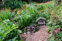 Bug chalet - Pam Woodall's garden, 'Pinecombe' in Dorset, UK