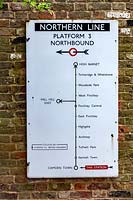 Vintage Northern Line Tube Map in contemporary garden in Highgate,  London. Garden designed by Peter Reader Landscapes.