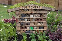 Bug hotel at Hampton Court Flower Show, London, 2017. 