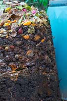 The degradation profile in a conical domestic compost bin
